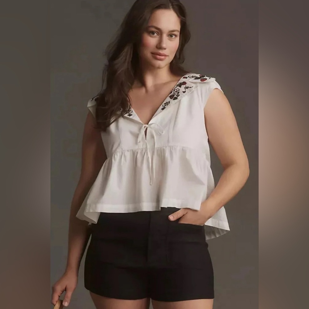 Anthropologie Maeve Strawberry 🍓 Top 2x